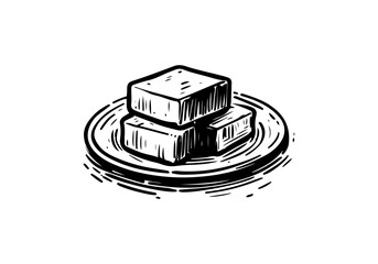 Butter hand drawn sektch vector illustration