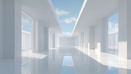 Obraz premium White architectural hallway