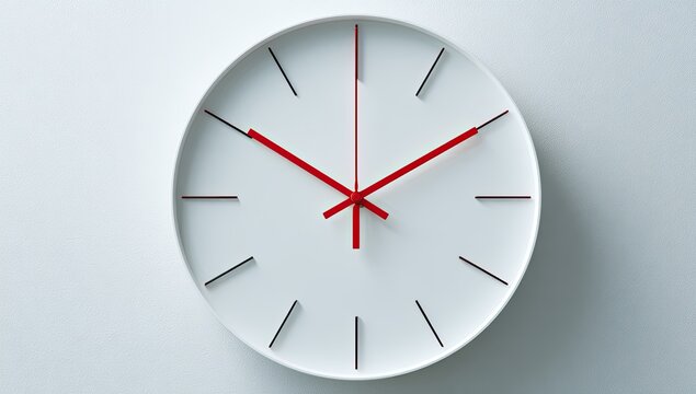 White clock with red hands (1) - Powered by Adobe