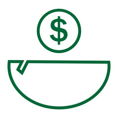 Bowl with Dollar glyph icon
