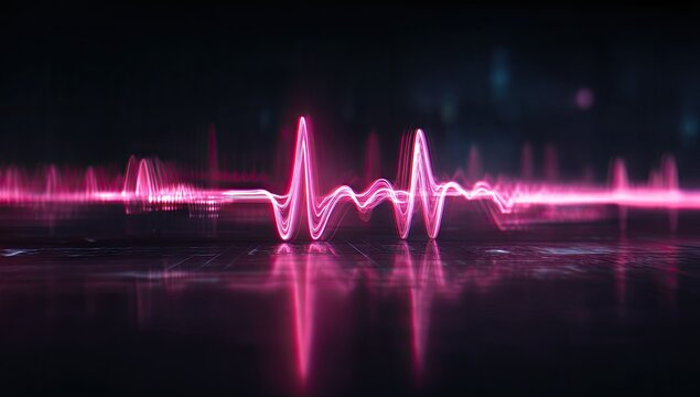 Abstract digital heart rate graphic