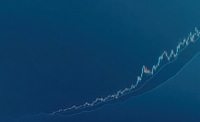 Financial chart showing upward trend