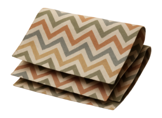 Layered chevron linen fabric with zigzag pattern