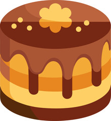 chocolate cake vector icon  , white background