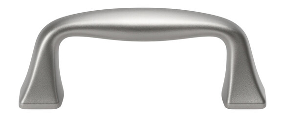 Zinc alloy cabinet handle with a satin chrome finish and ergonomic grip