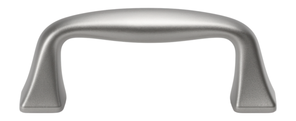 Zinc alloy cabinet handle with a satin chrome finish and ergonomic grip