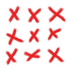 Nine Red Marks Representing Incorrect Choices or Rejection