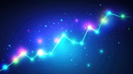 Glowing line graph illustration symbolizing upward financial growth trajectory