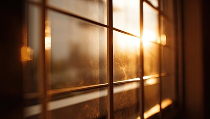 Golden Sunlight through Japanese-style Window