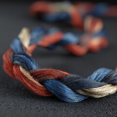 Close Up Of Colorful Braided Threads