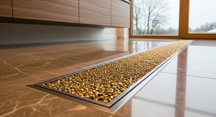 Modern Luxury Interior Design Detail with Stone Flooring