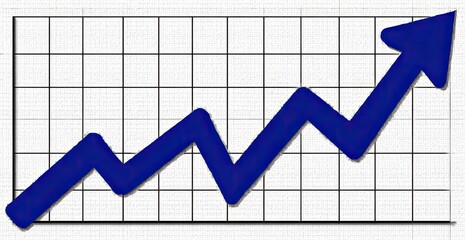 Graph showing a rising, jagged blue line