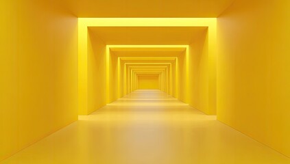 Naklejka premium Bright yellow corridor perspective (1)