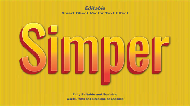 Simper Text Effect Cute, Friendly and Simple vector template.