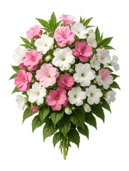 Obraz premium Balsam bouquet with pink and white blooms
