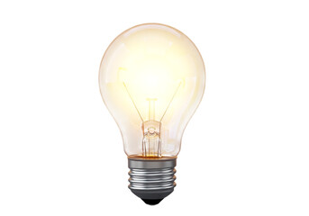 Fototapeta premium Glowing incandescent light bulb illuminating the darkness with bright warm light