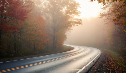 Naklejka premium road in the fog