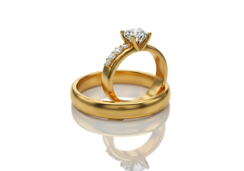 Elegant gold wedding rings symbolizing commitment and everlasting love for couples