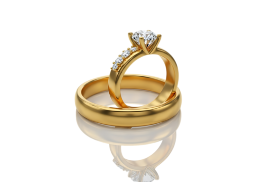 Elegant gold wedding rings symbolizing commitment and everlasting love for couples