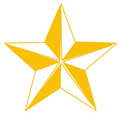 Thin-lined golden star shape holiday decoration.