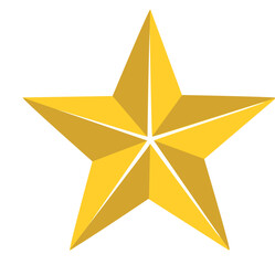 3D golden Christmas star with festive design.