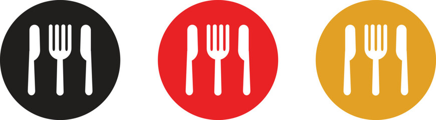 Restaurant Cutlery Fork and Knife Icons