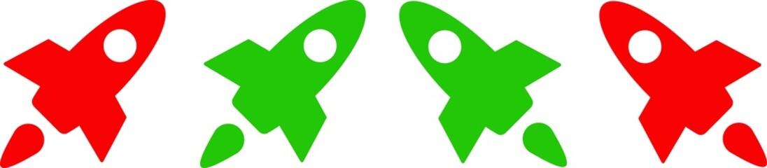 Red and Green Rocket Ship