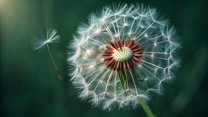 Fototapeta premium dandelion on black background