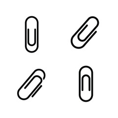 Paperclip Set in Various Angles on White Background