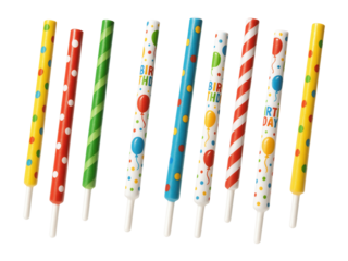 Birthday themed cake pop sticks