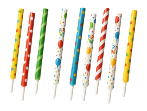 Birthday themed cake pop sticks