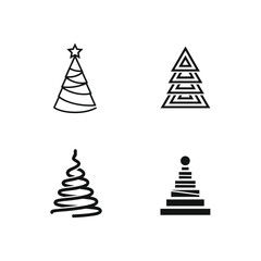 Fototapeta premium Geometric Christmas Trees A Modern Holiday Collection