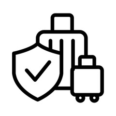 Luggage Security Line Icon of Travel Safety Icon Set