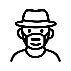 Traveler Mask Line Icon of Travel Safety Icon Set