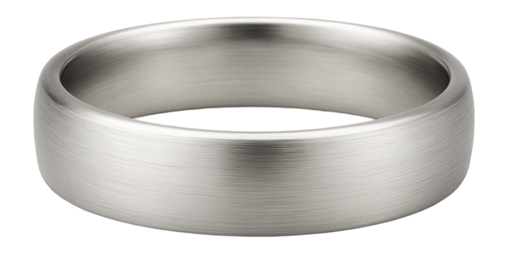 Palladium wedding band with brushed texture