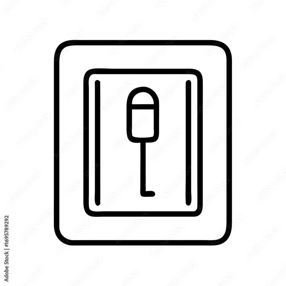 Poster light switch icon in minimalist design with simple outline