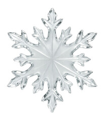 Frosted glass ornament shaped like a snowflake