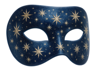 Mask with a celestial theme and star patterns