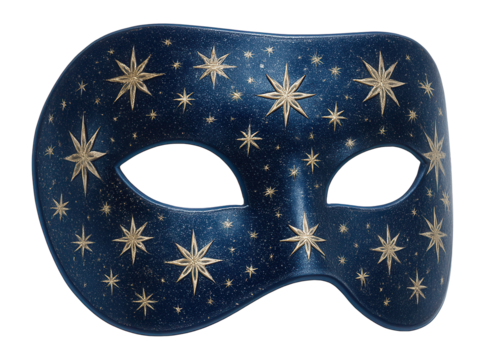 Mask with a celestial theme and star patterns