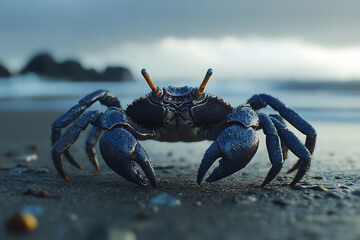 A crab mid stride its legs and claws frozen in perfect motion 