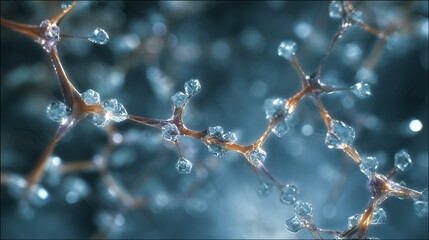 Crystalline lithium structures branching like neurons through aged brain tissue.