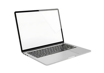 Fototapeta premium Laptop computer with blank screen isolated on black background mockup display
