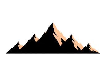 Vector illustration of mountain range against black background for adventure design