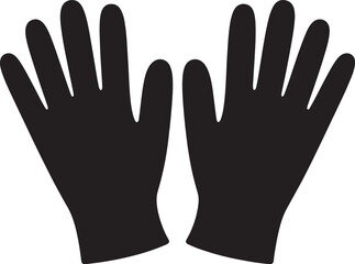 Obraz premium Silhouette of Pair of Gloves, Protective Handwear Vector Illustration on Transparent BG