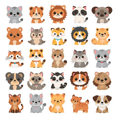 Fototapeta premium set of cartoon animals