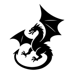 Mythical creature dragon in flat style