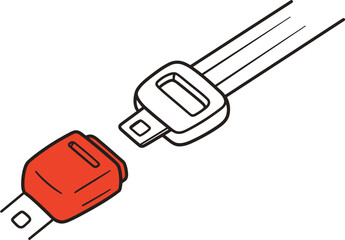 a simple illustration of a seatbelt buckle mechanism shown