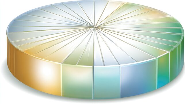 3D pie chart with radiating slices in pastel colors