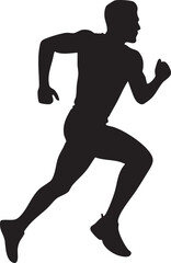 Running man silhouette vector: athlete runner graphics for design eps