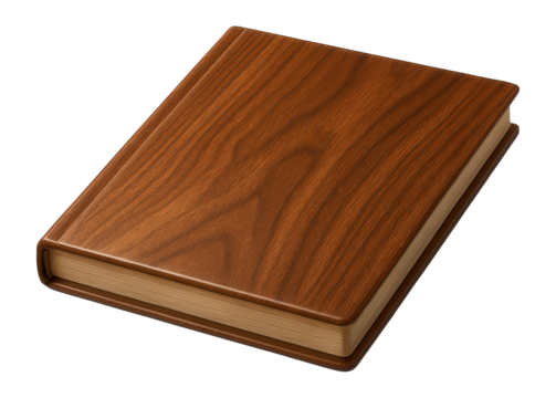 Wooden book cover with flat surface and smooth finish